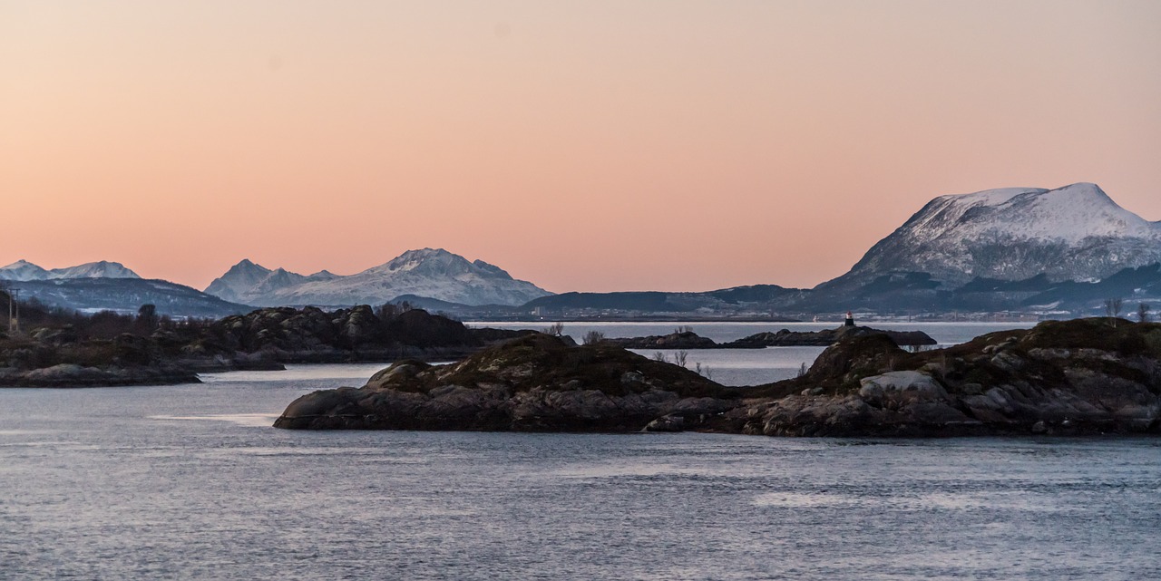 Image - norway coast sunset rock