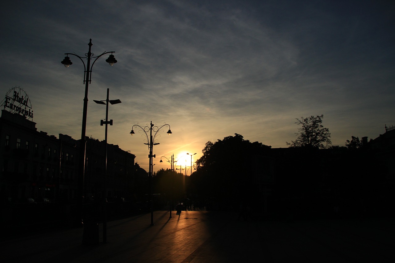 Image - sunset kraków twilight poland sky