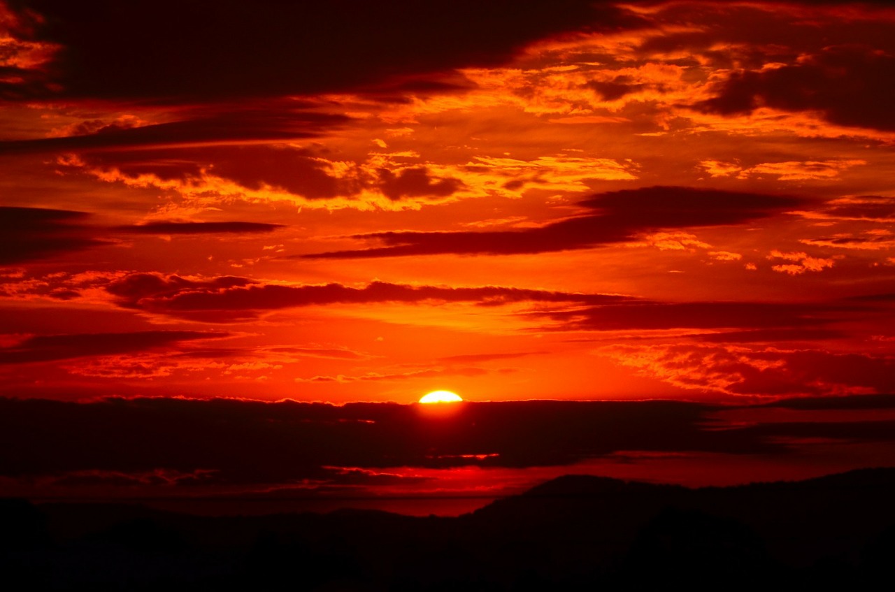 Image - sunset red sky fiery orange