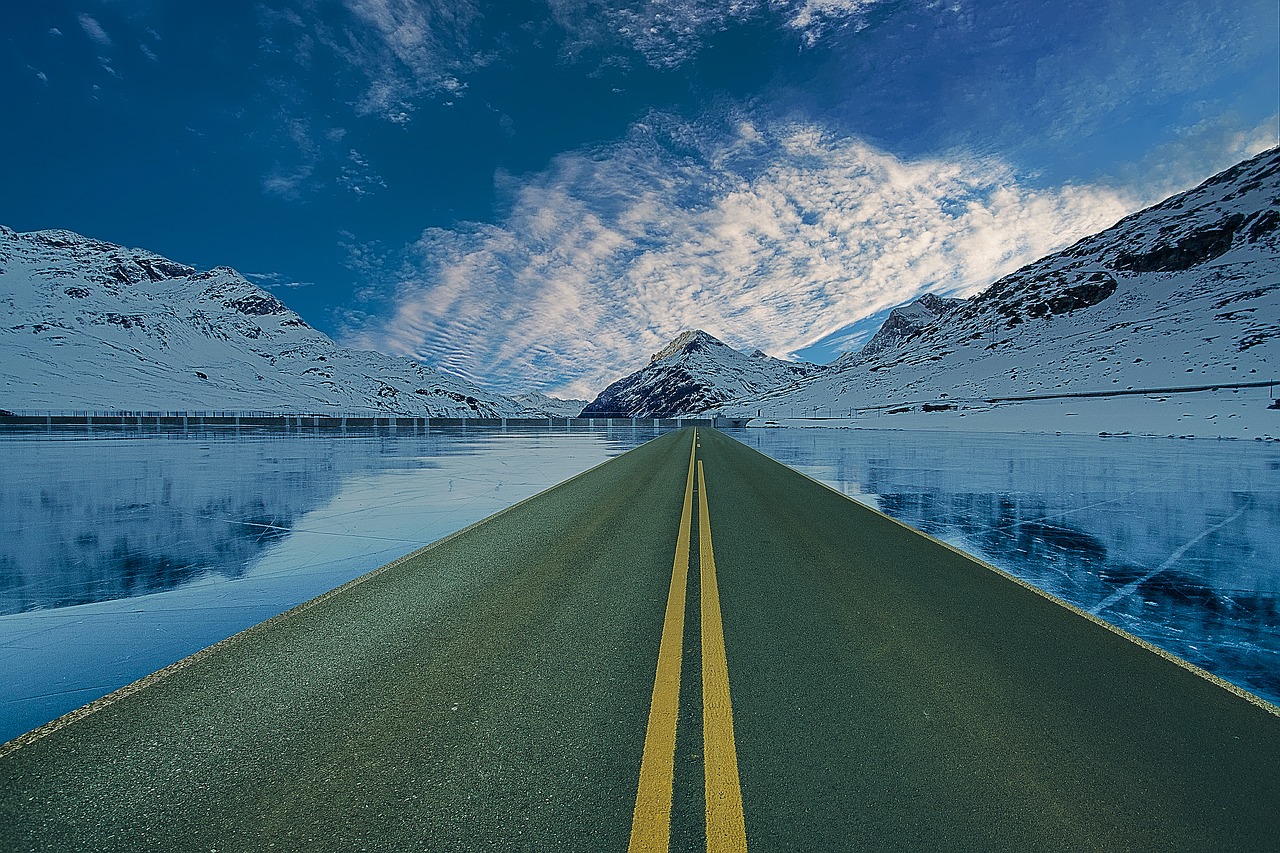 Image - journey road mountain ice highway