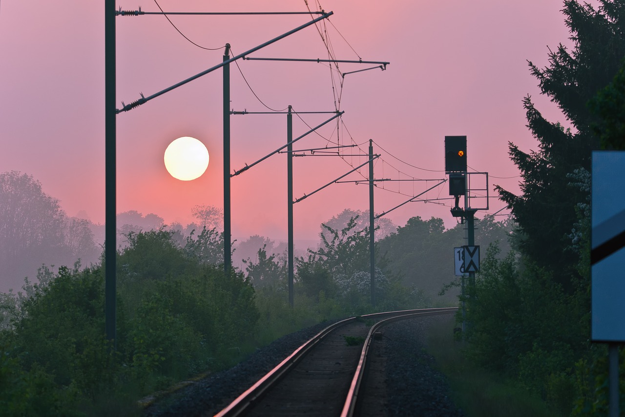 Image - sunset seemed abendstimmung railway