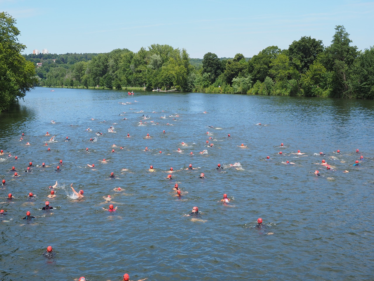 Image - swim caps competition triathlon