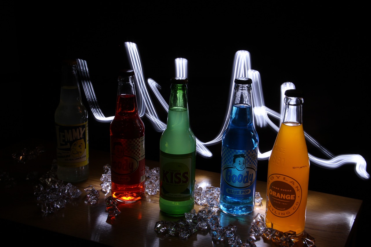 Image - light painting soda bottles glass