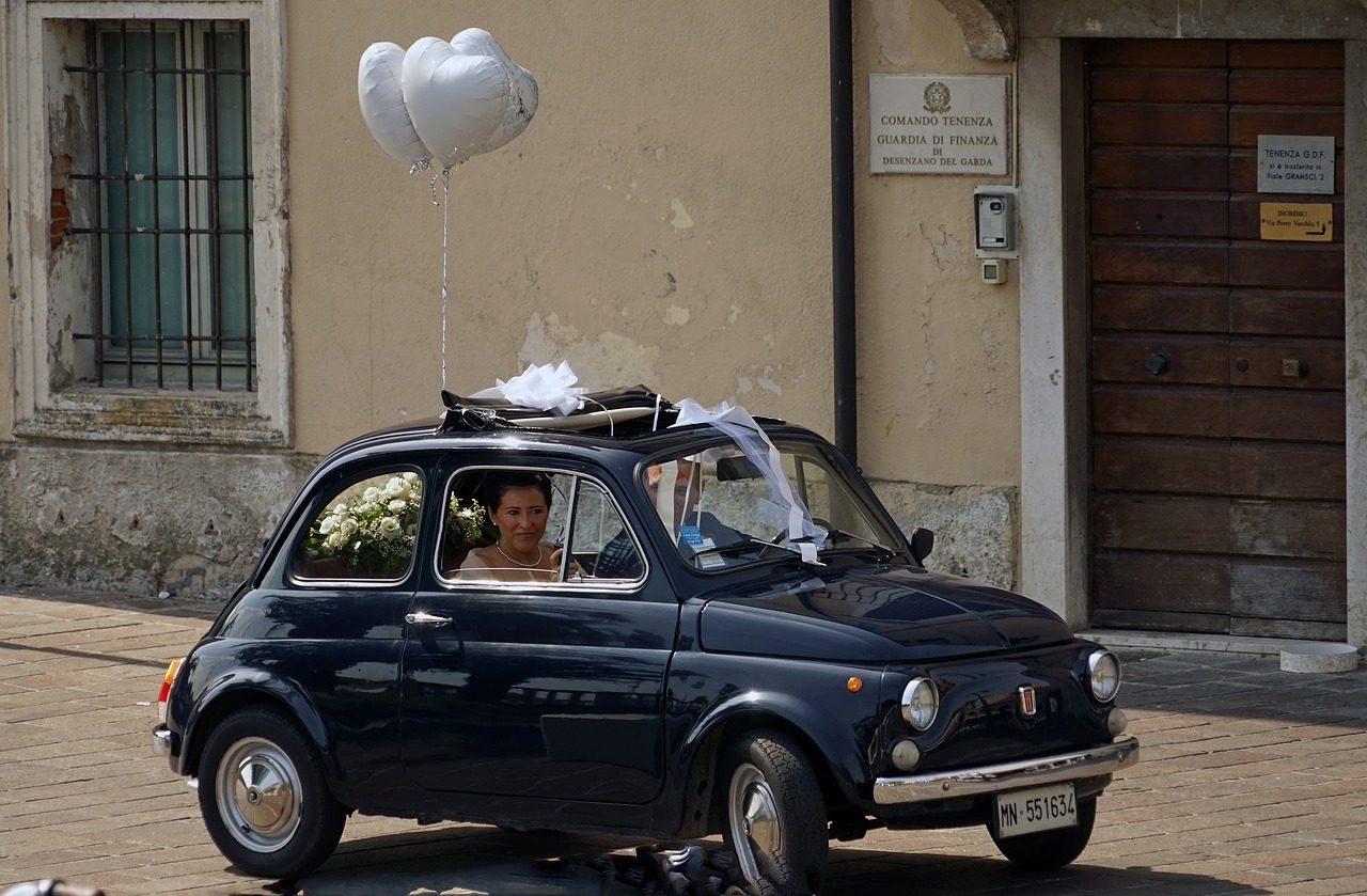 Image - wedding wedding car fiat 500