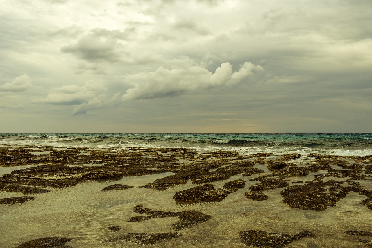 Image - rocky coast sea sky clouds silver