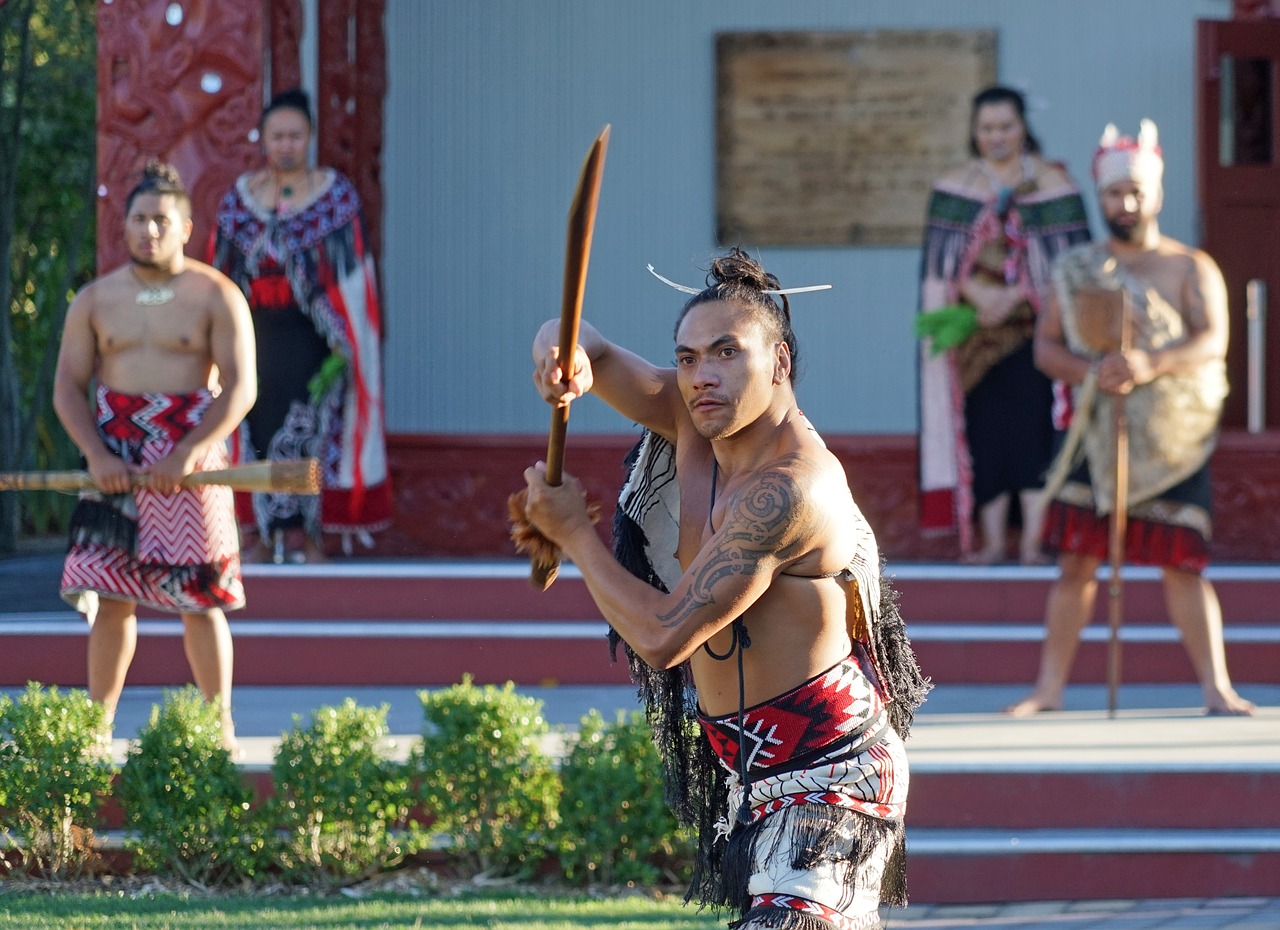 Image - maori painted warrior new zealand