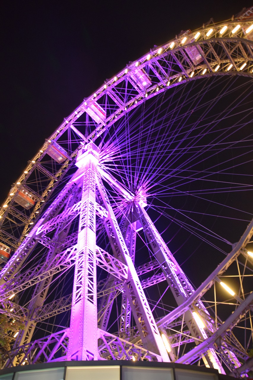 Image - night city light ferris wheel