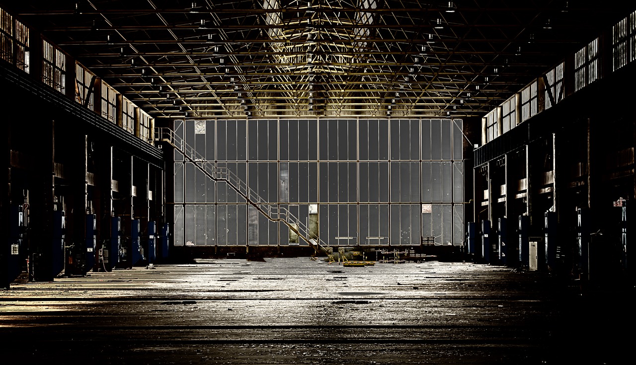 Image - night light hall factory