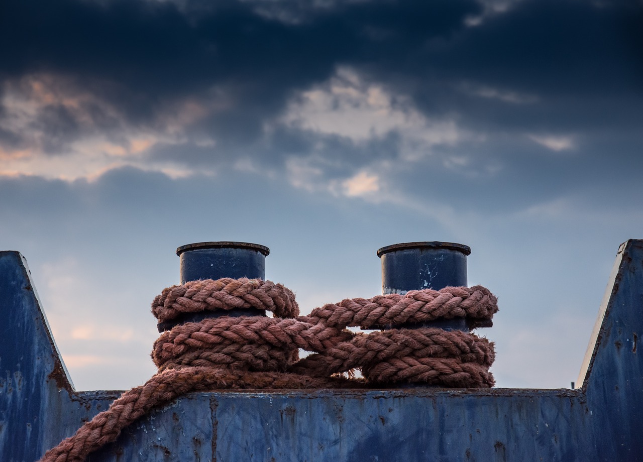Image - ropes ships barge pier port