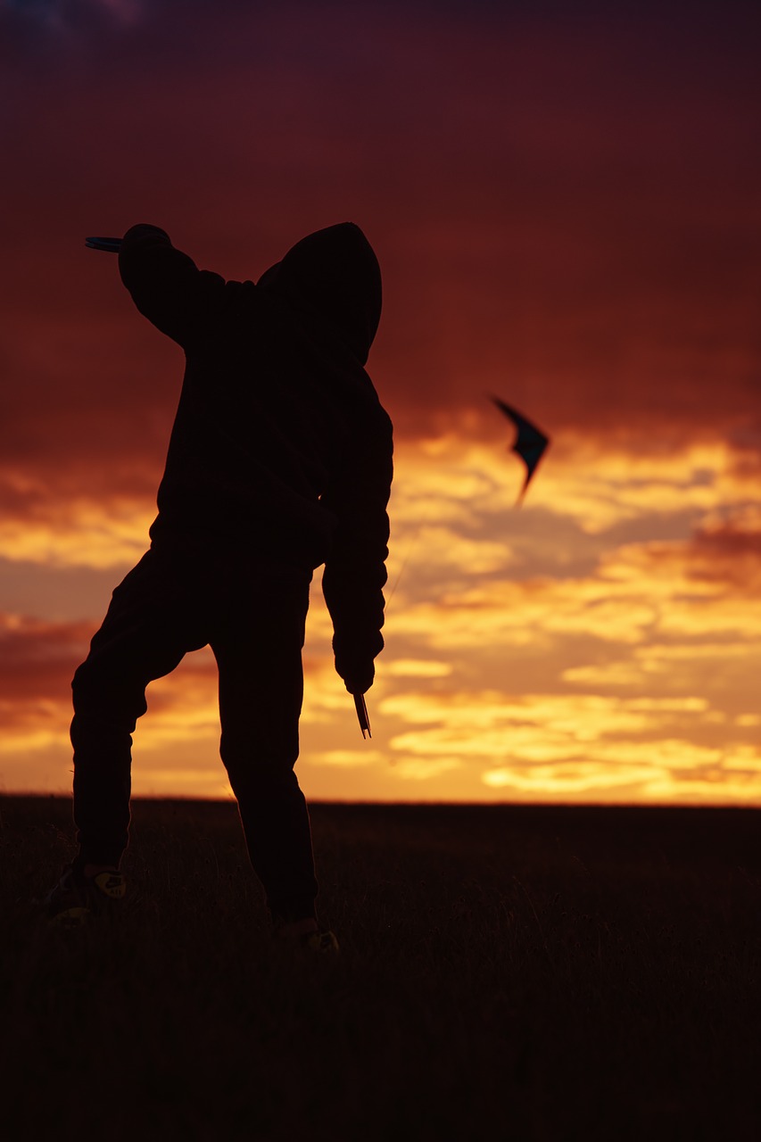 Image - kite sunset evening sky