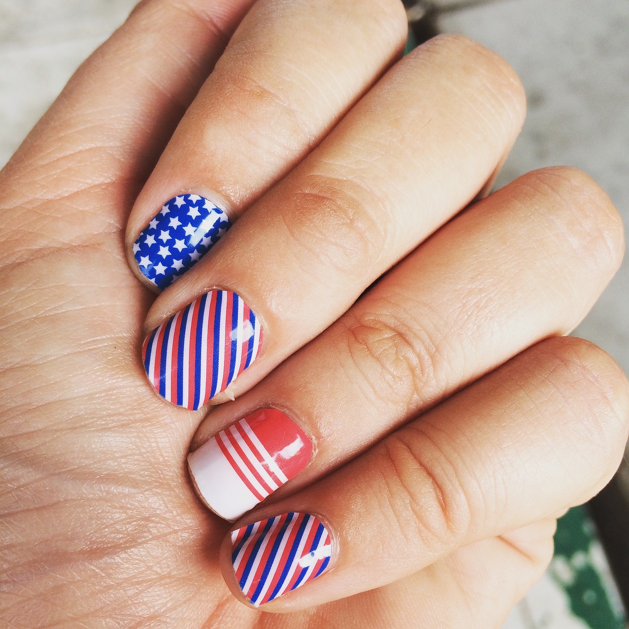 Image - nail art 4th of july nails hands