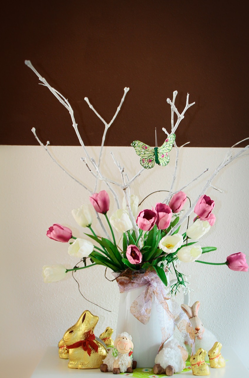 Image - flowers easter tulip easter bunny