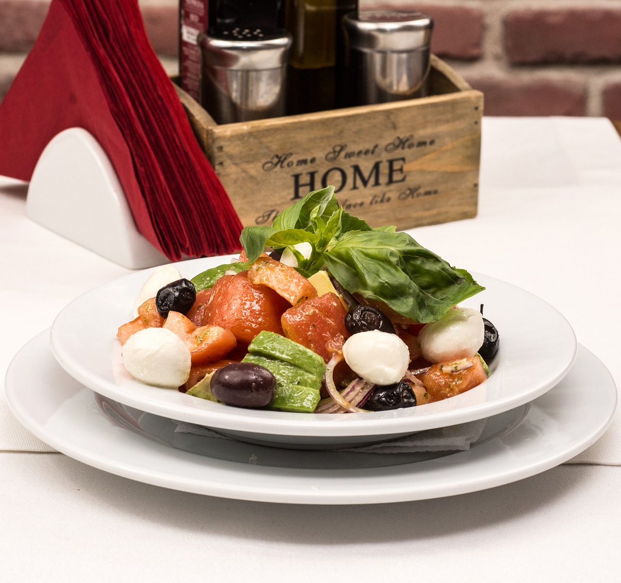 Image - italian salad basil salad tomatoes