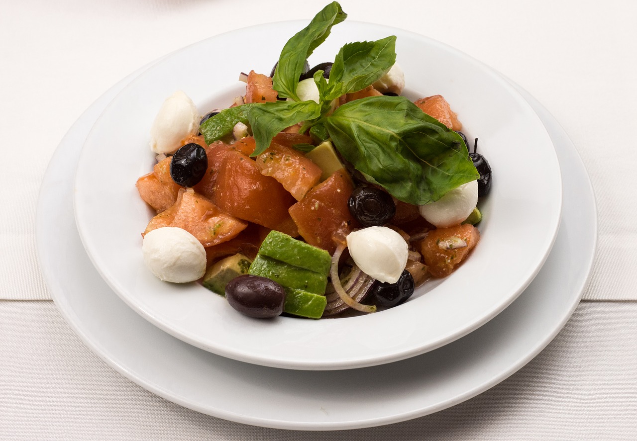 Image - italian salad basil salad tomatoes