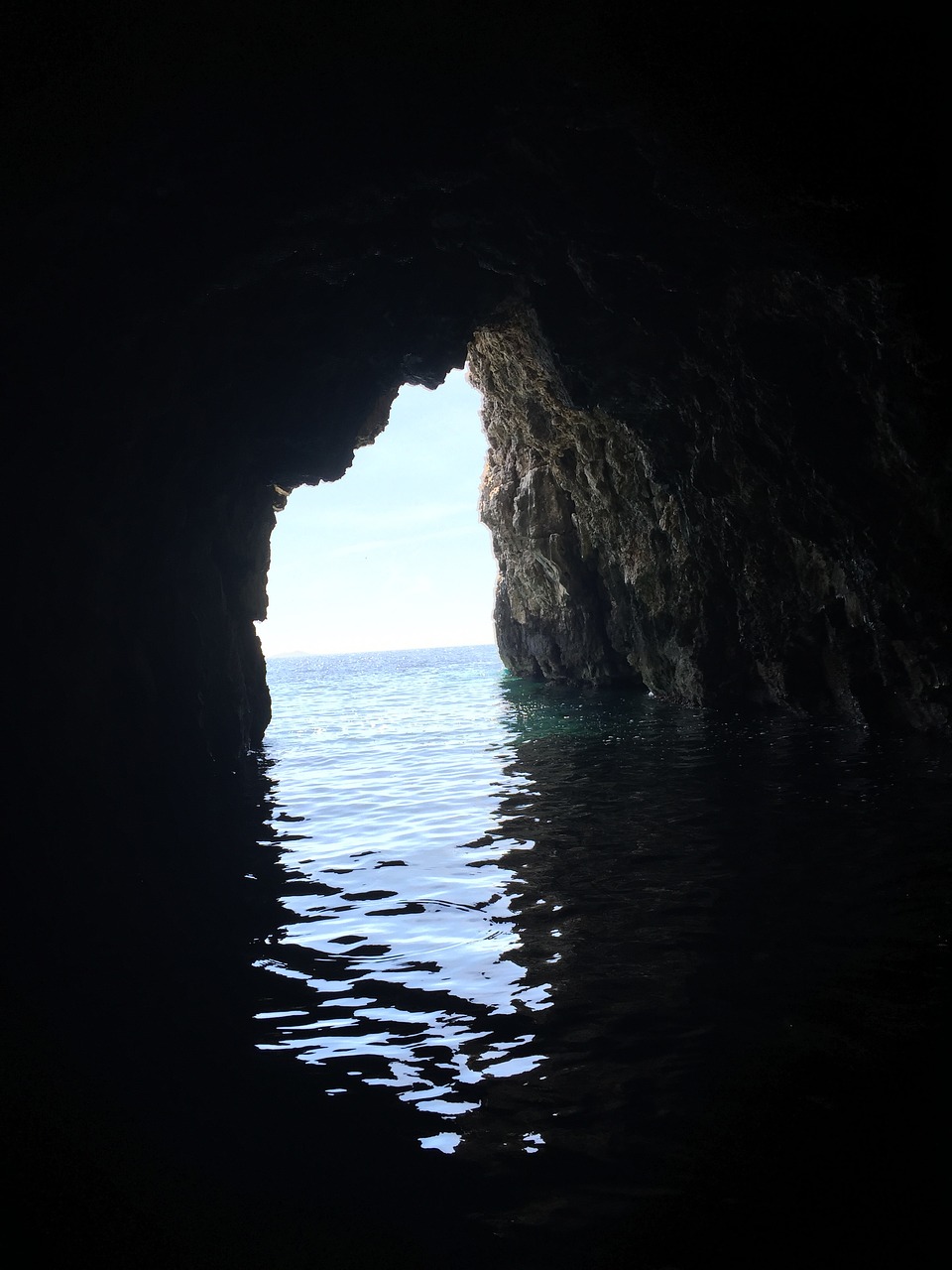 Image - sea cave sky blue nature water