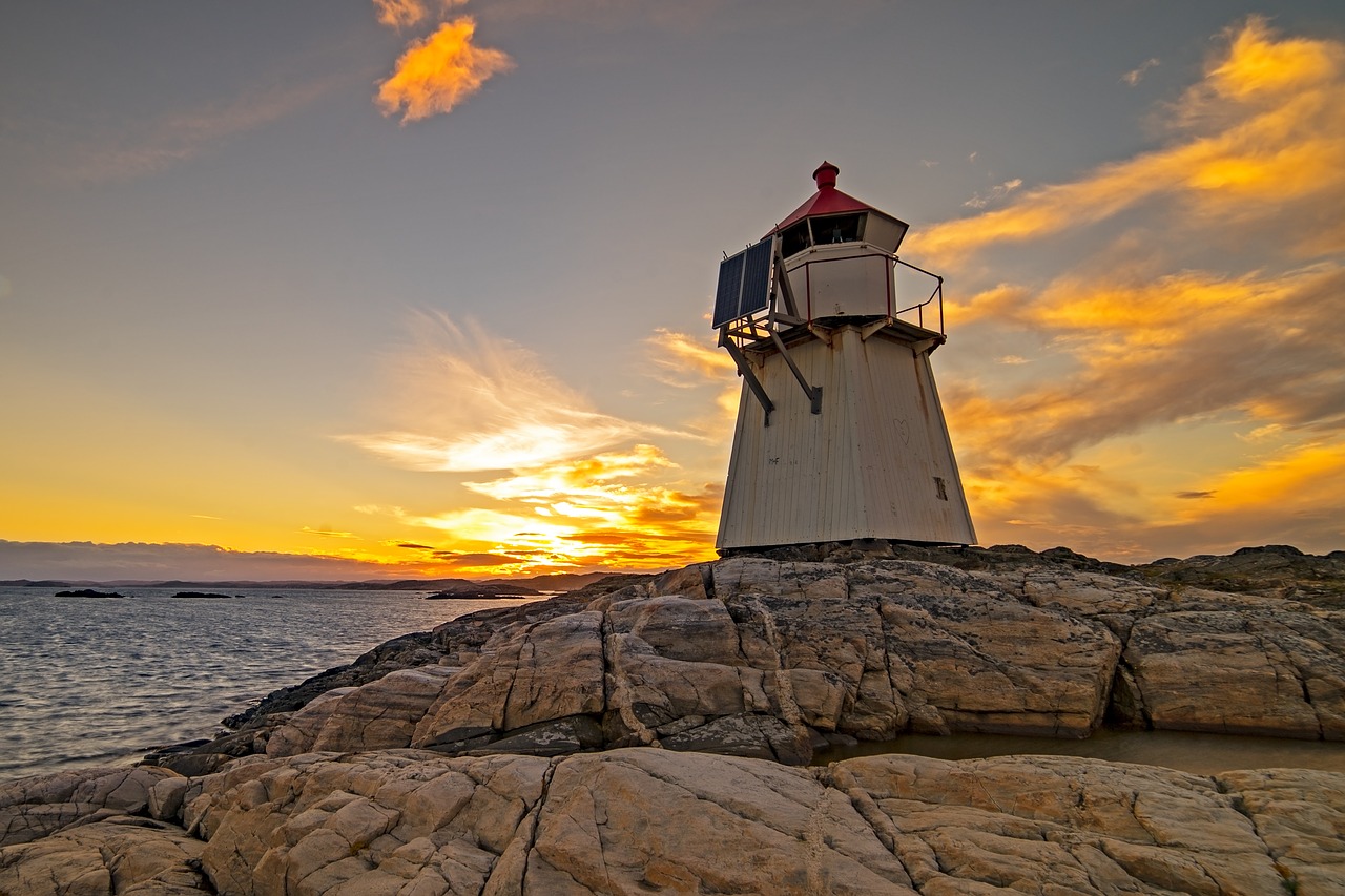 Image - lighthouse ocean sunset coast