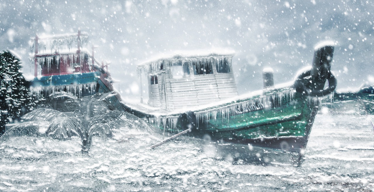Image - boat snow fishing art design ice
