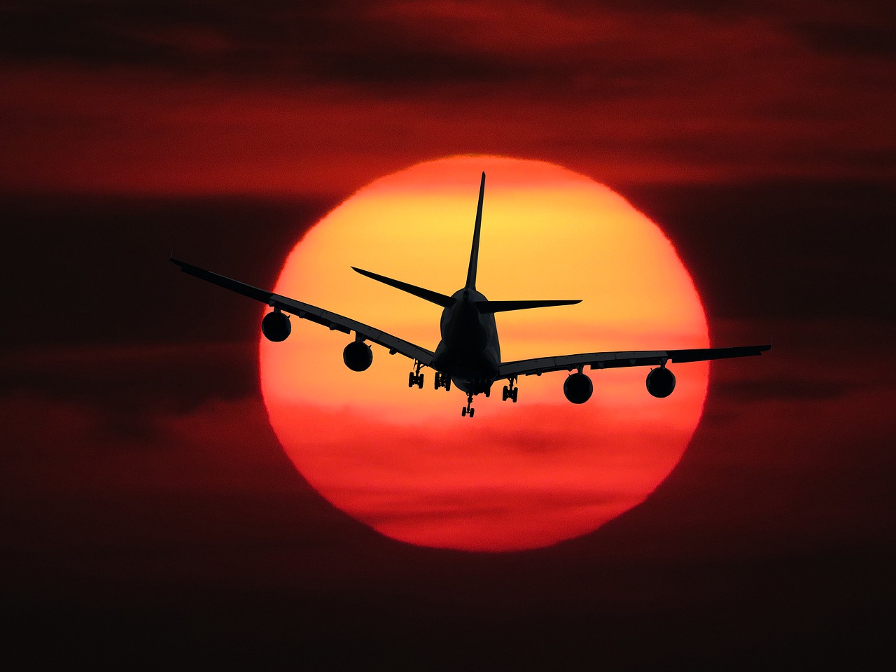 Image - emotions fly aircraft sun sunset