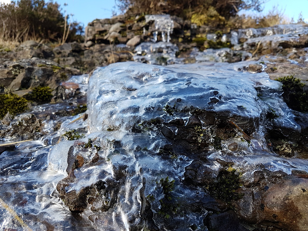 Image - ice frozen stream creek nature