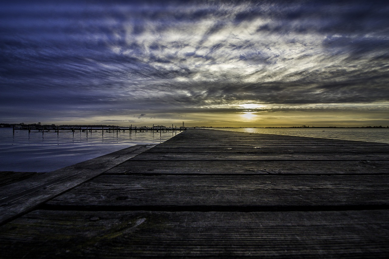 Image - sunset jetty pier landscape nature