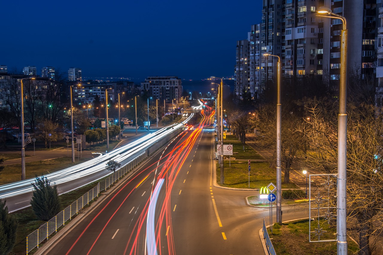 Image - traffic sunset burgas bulgaria