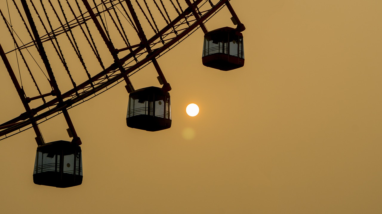 Image - the ferris wheel sunset twilight