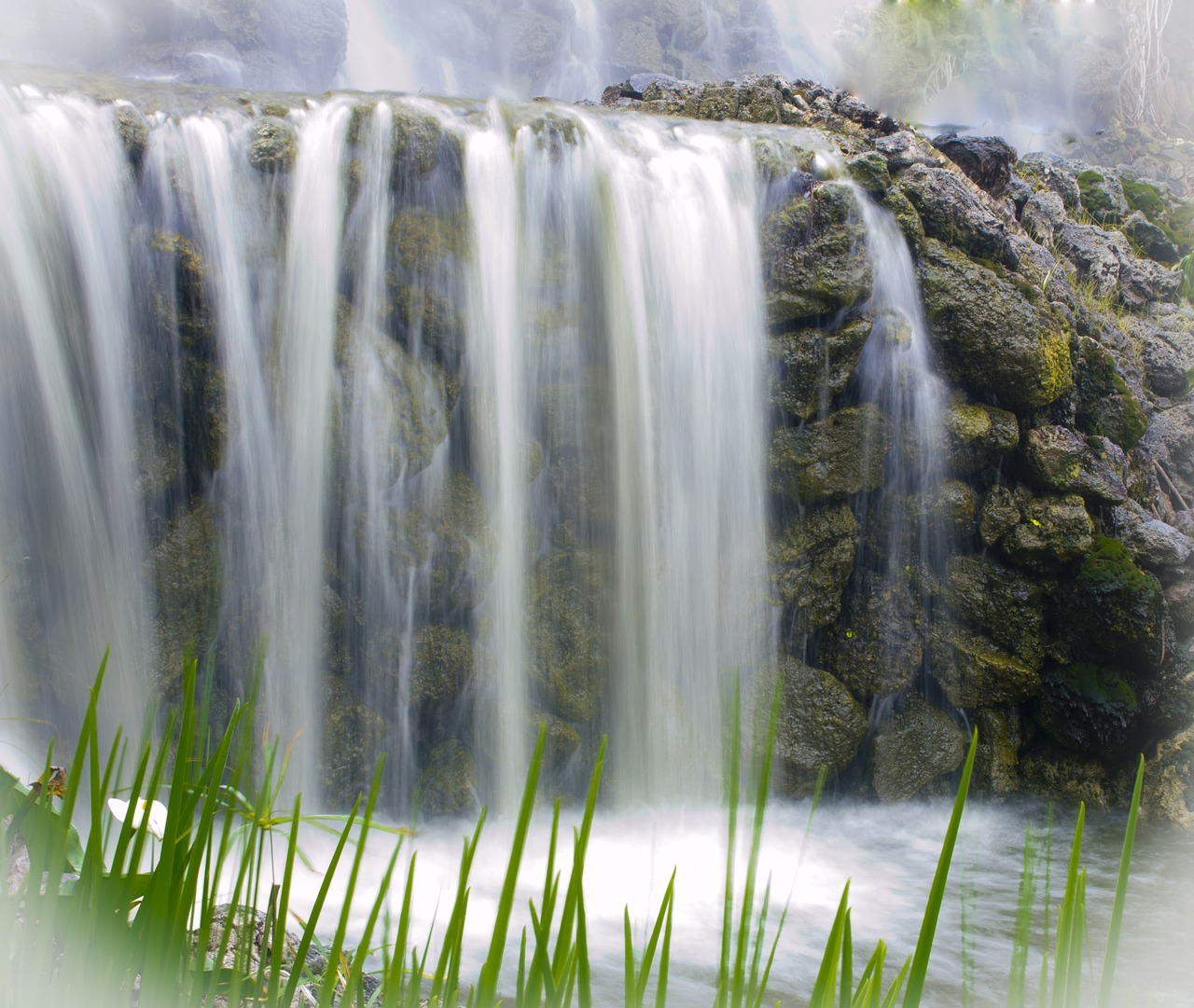 Image - waterfall nature water vegetation