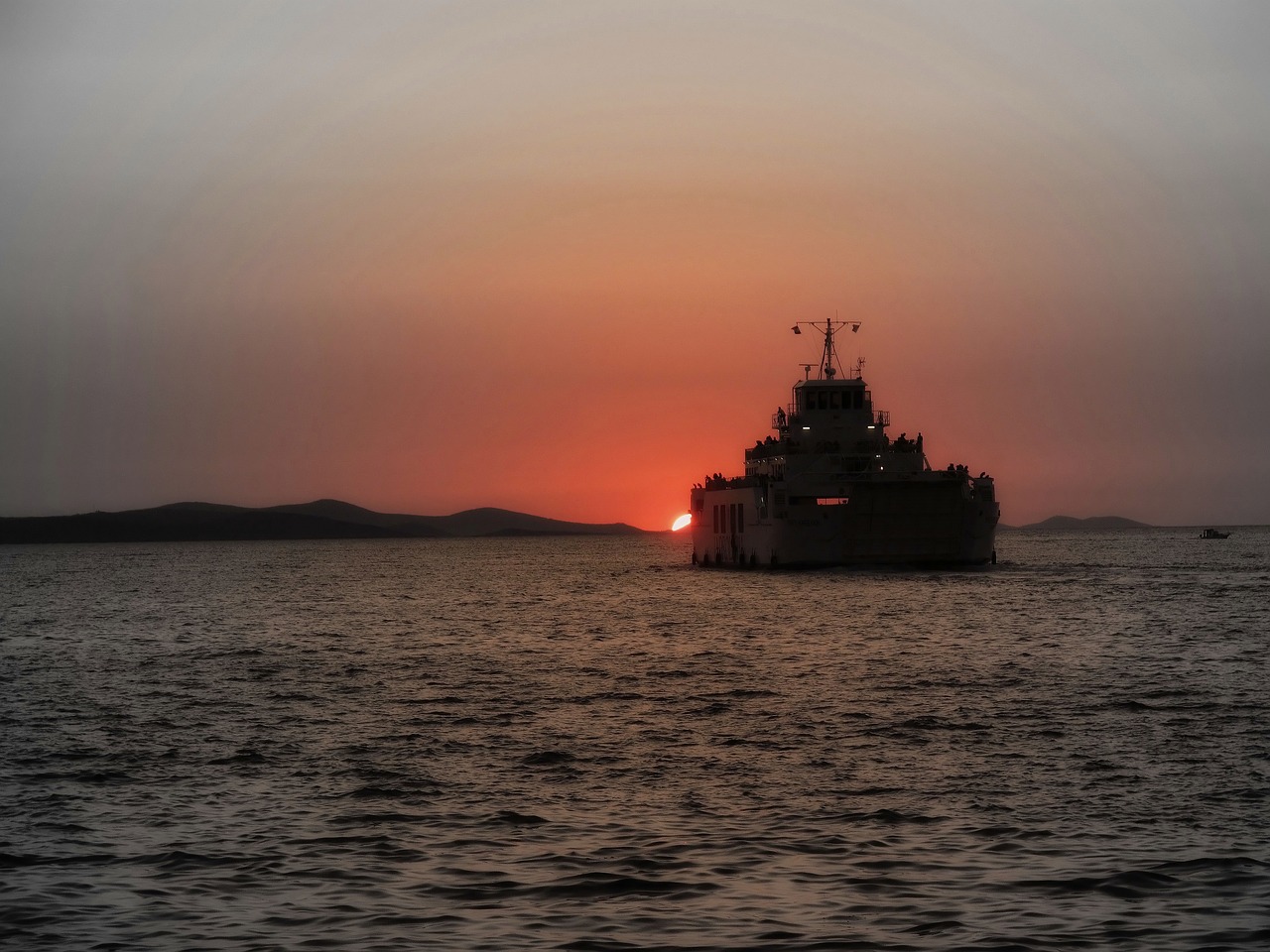 Image - ship sunset sea croatia boat
