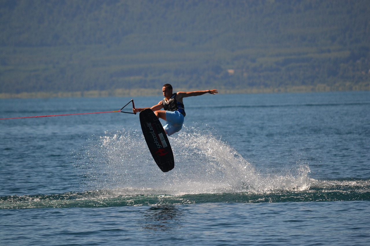 Image - wakeboard jump water lake chile