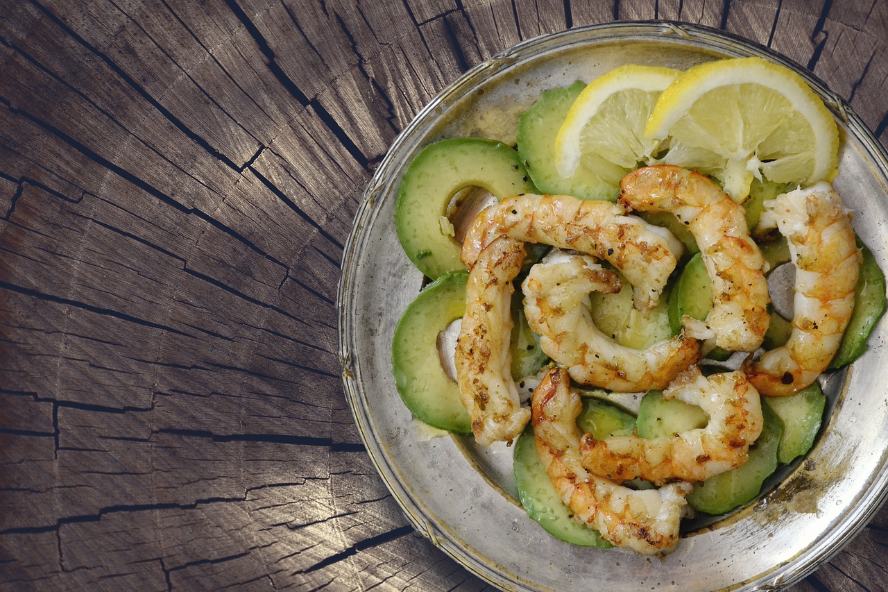 Image - shrimps seafood avocado prawns