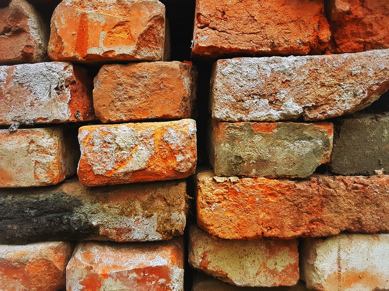Image - bricks orange abstract wall stone