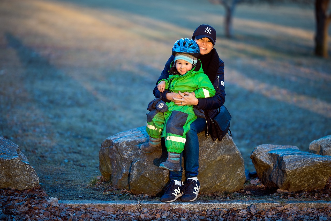 Image - mother son child family woman boy