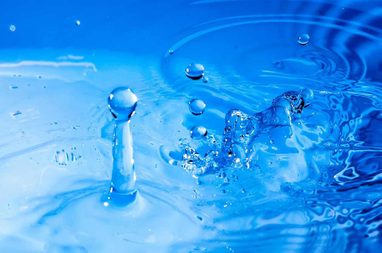 Image - water blue drops droplets ripples