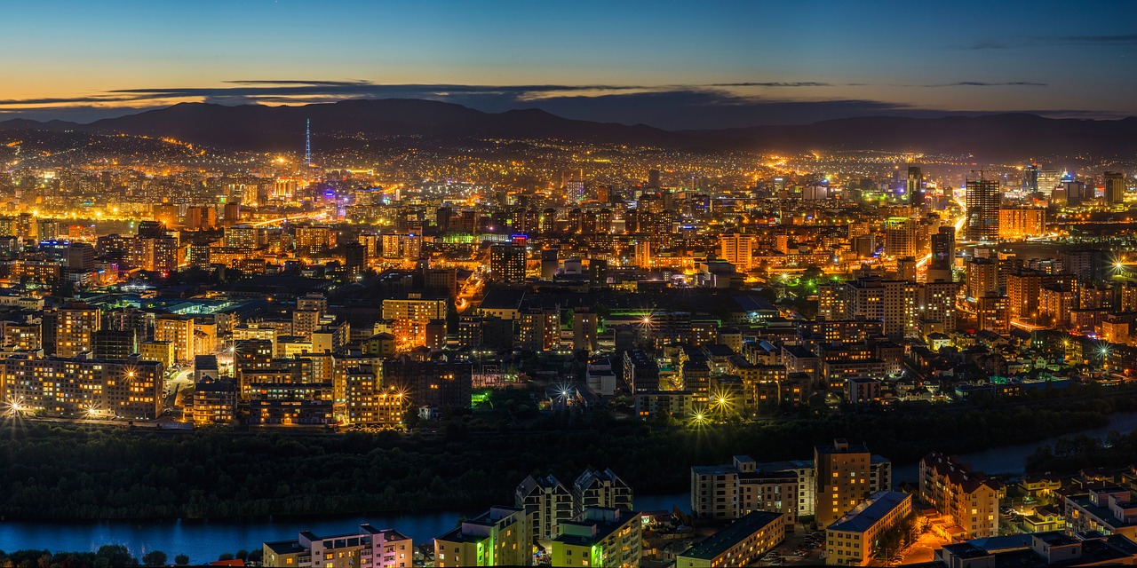 Image - night view city ulaanbaatar centre