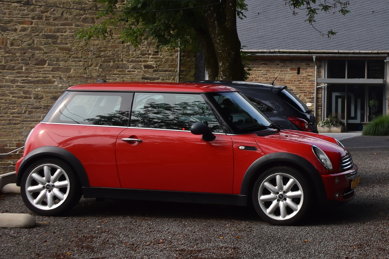 Image - car mini red parking drive rims