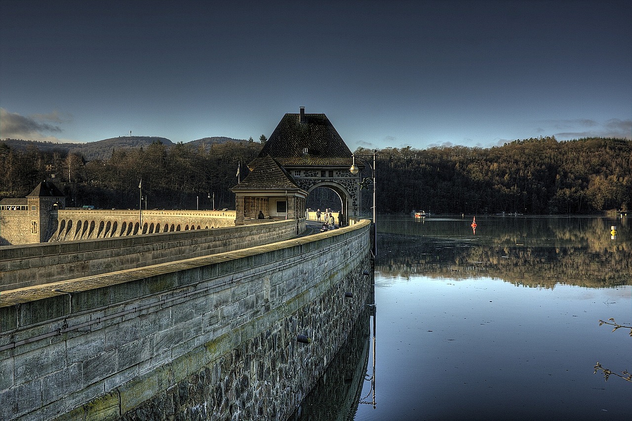 Image - edersee dam water wall landscape