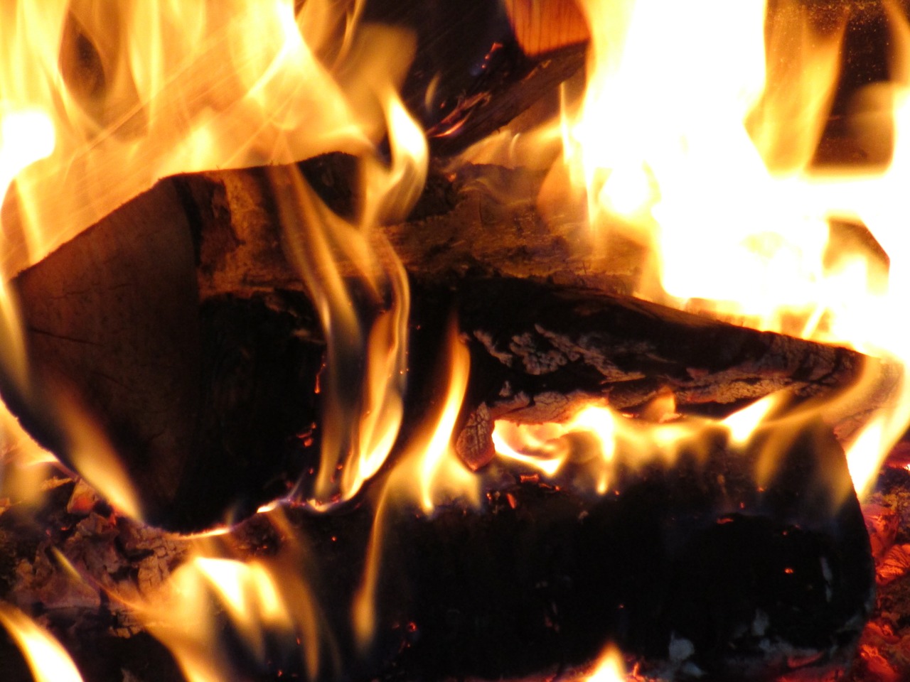 Image - fire burning wood warm winter