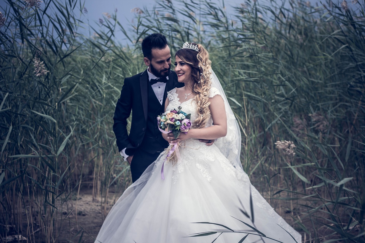 Image - adult bridal bride couple dress