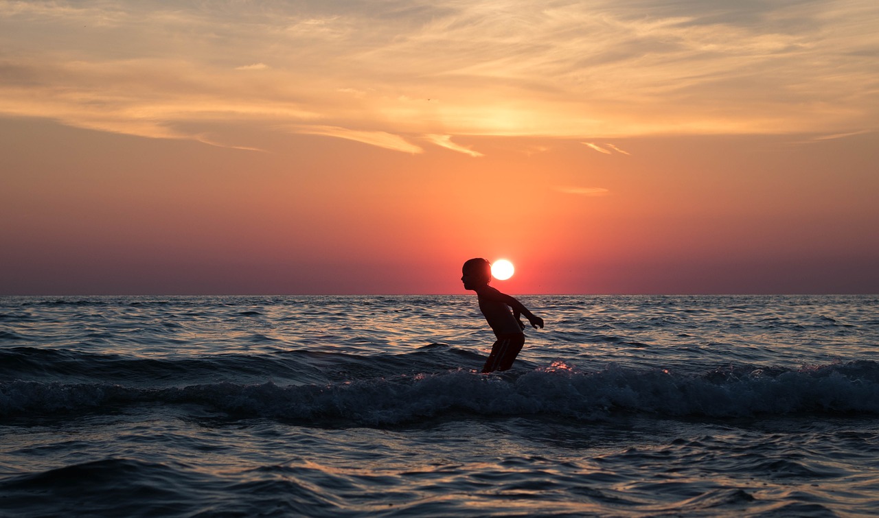 Image - beach boy evening excitement fun