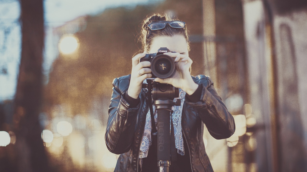 Image - adult black leather jacket blur