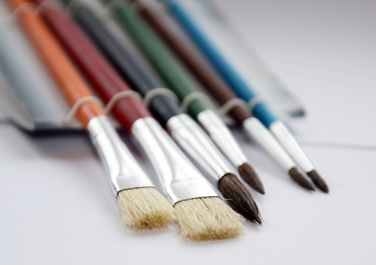 Image - brush drawing watercolor set art