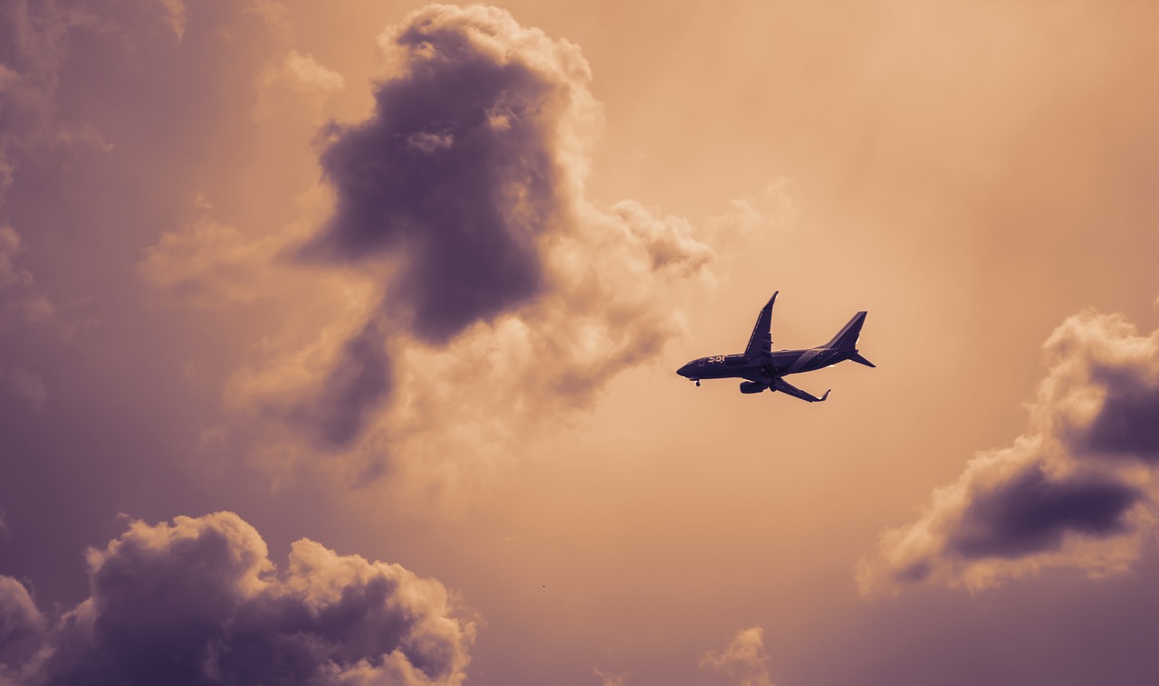 Image - plane airplane sky clouds cloudy