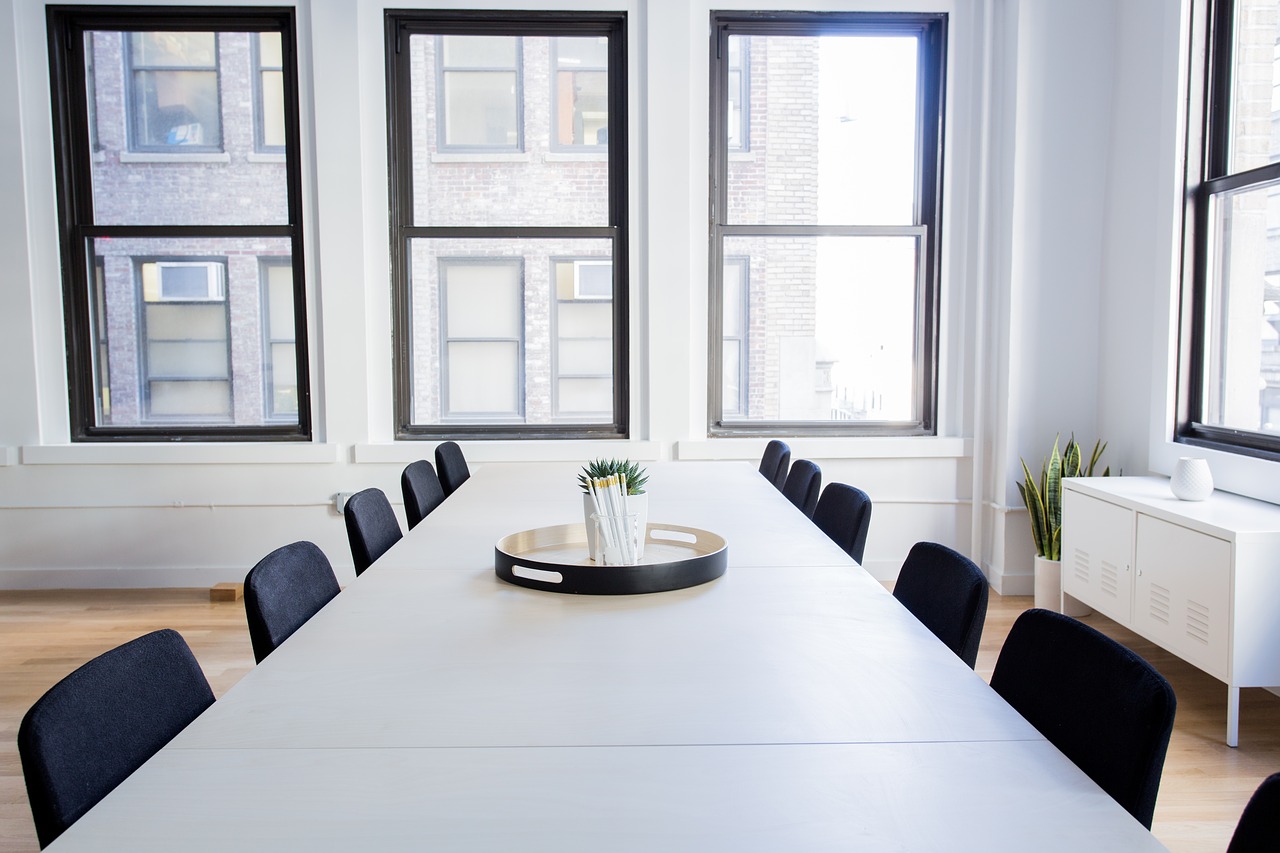 Image - chairs empty office room table