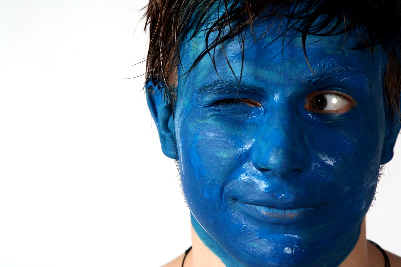 Image - color paint portrait person blue
