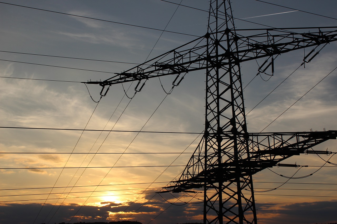 Image - evening sky pylon abendstimmung