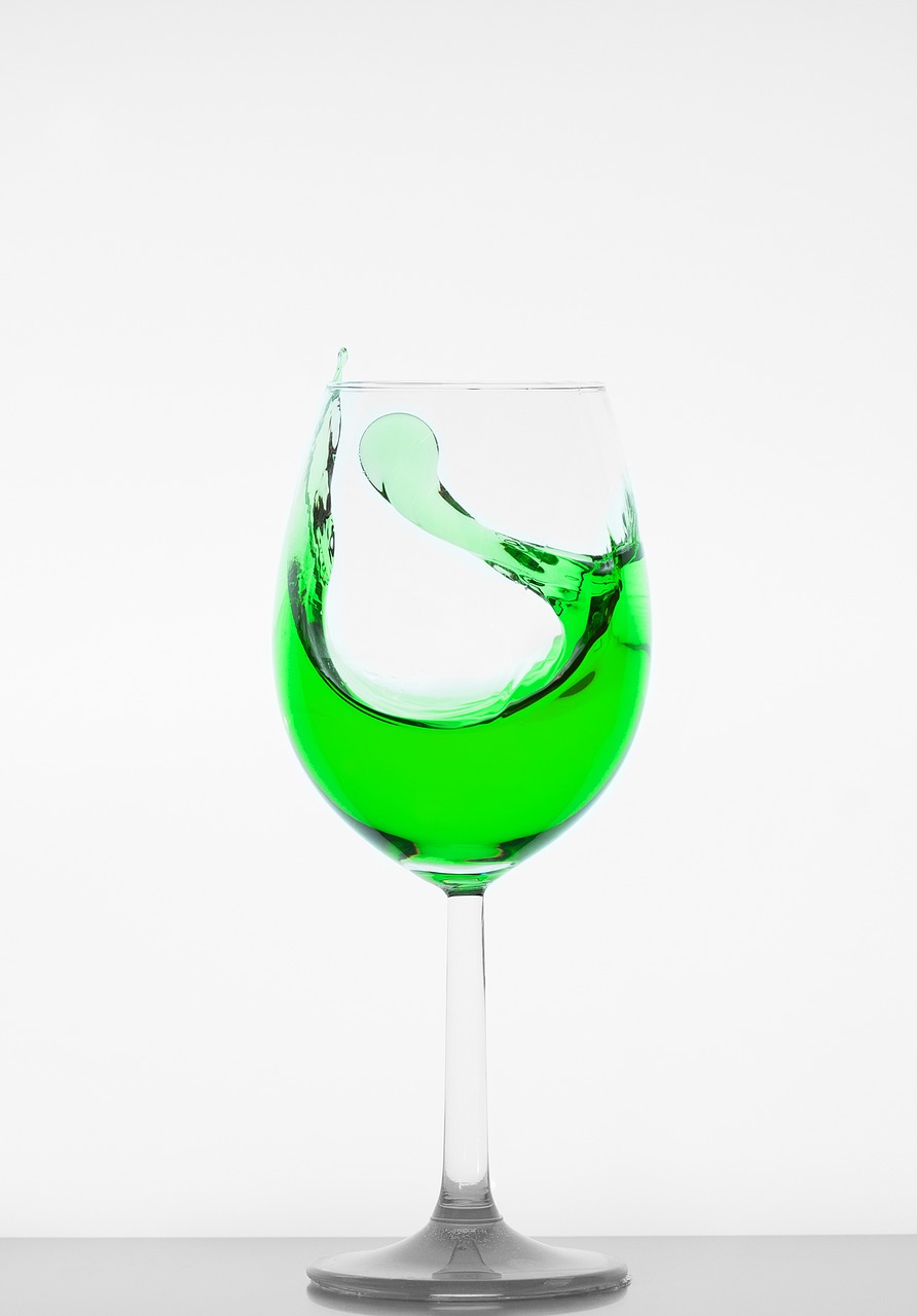 Image - glass wine glass liquid green