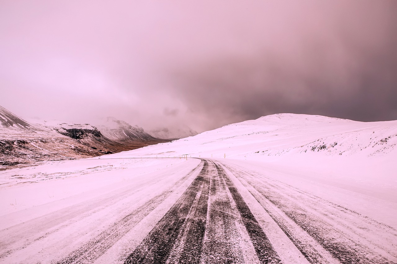 Image - iceland winter snow ice road