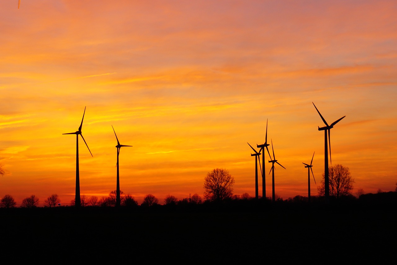 Image - windräder sunset wind energy