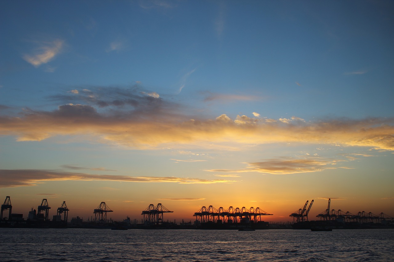 Image - sunset offshore sky ocean drill