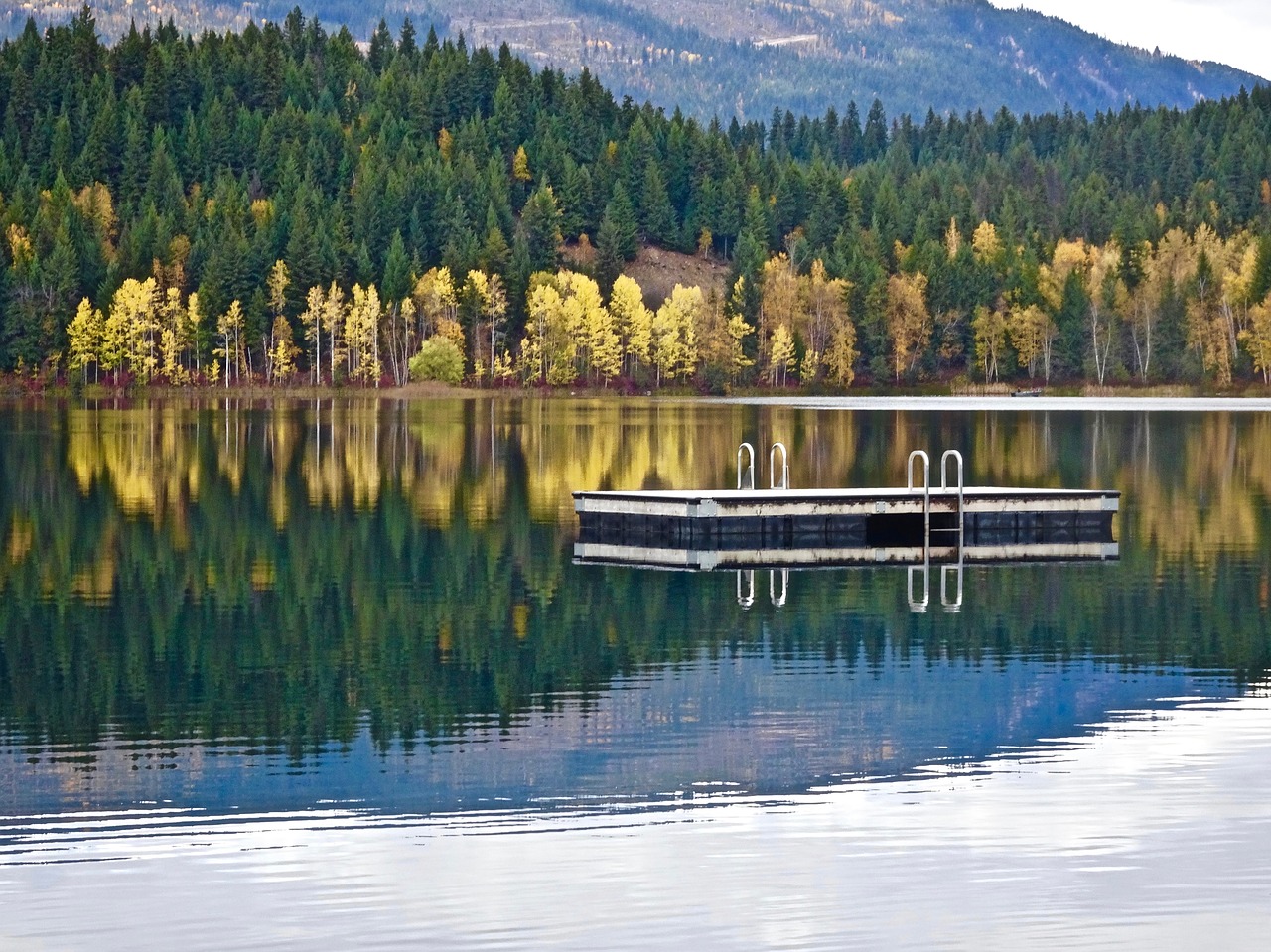 Image - lake calm reflection platform